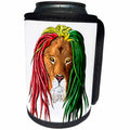 3dRose MacDonald Creative Studios – Jamaica - A Rastafarian lion with dreadlocks in the colors of the Jamaican flag. - Can Cooler Bottle Wrap (cc_291870)
