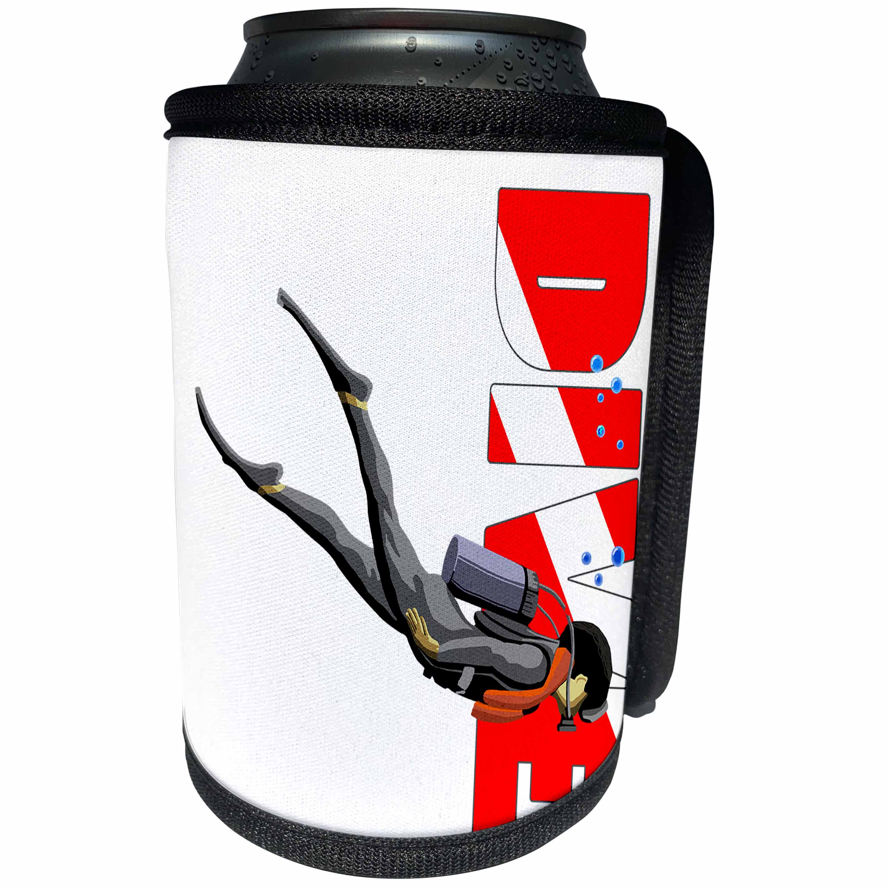 3dRose MacDonald Creative Studios – Scuba - SCUBA diving graphic for anyone who loves to scuba dive or snorkel. - Can Cooler Bottle Wrap (cc_291872)