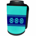 3dRose MacDonald Creative Studios – Nautical - A bright coastal nautical design of 3 ship wheels in coastal colors. - Can Cooler Bottle Wrap (cc_291888)