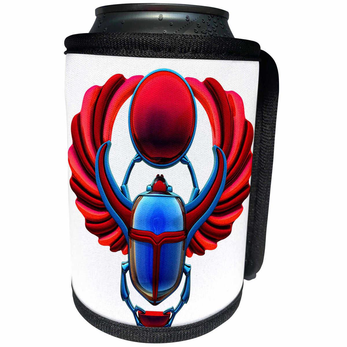 3dRose MacDonald Creative Studios – Egyptian - The Egyptian Scarab is a ancient symbol for good luck. - Can Cooler Bottle Wrap (cc_291890)