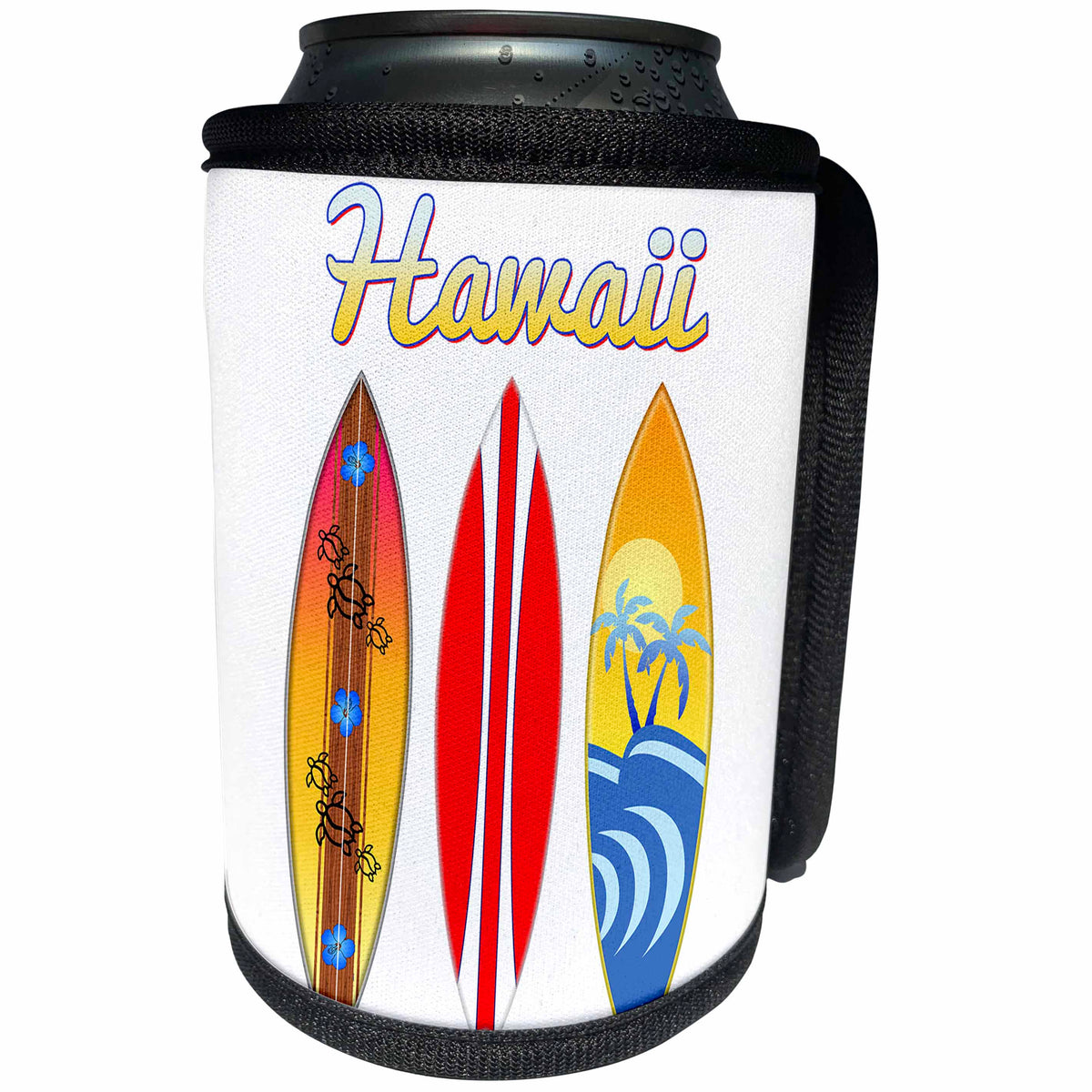 3dRose MacDonald Creative Studios – Hawaii - 3 retro style surfboards for anyone who loves surfing in Hawaii. - Can Cooler Bottle Wrap (cc_291891)