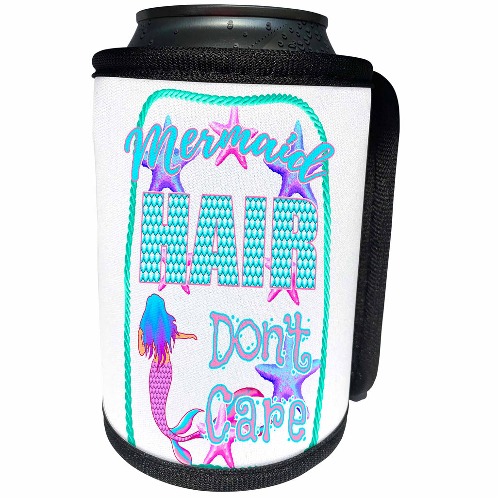 3dRose MacDonald Creative Studios – Beach - Mermaid hair dont care, bright colors for anyone who loves the water. - Can Cooler Bottle Wrap (cc_291894)