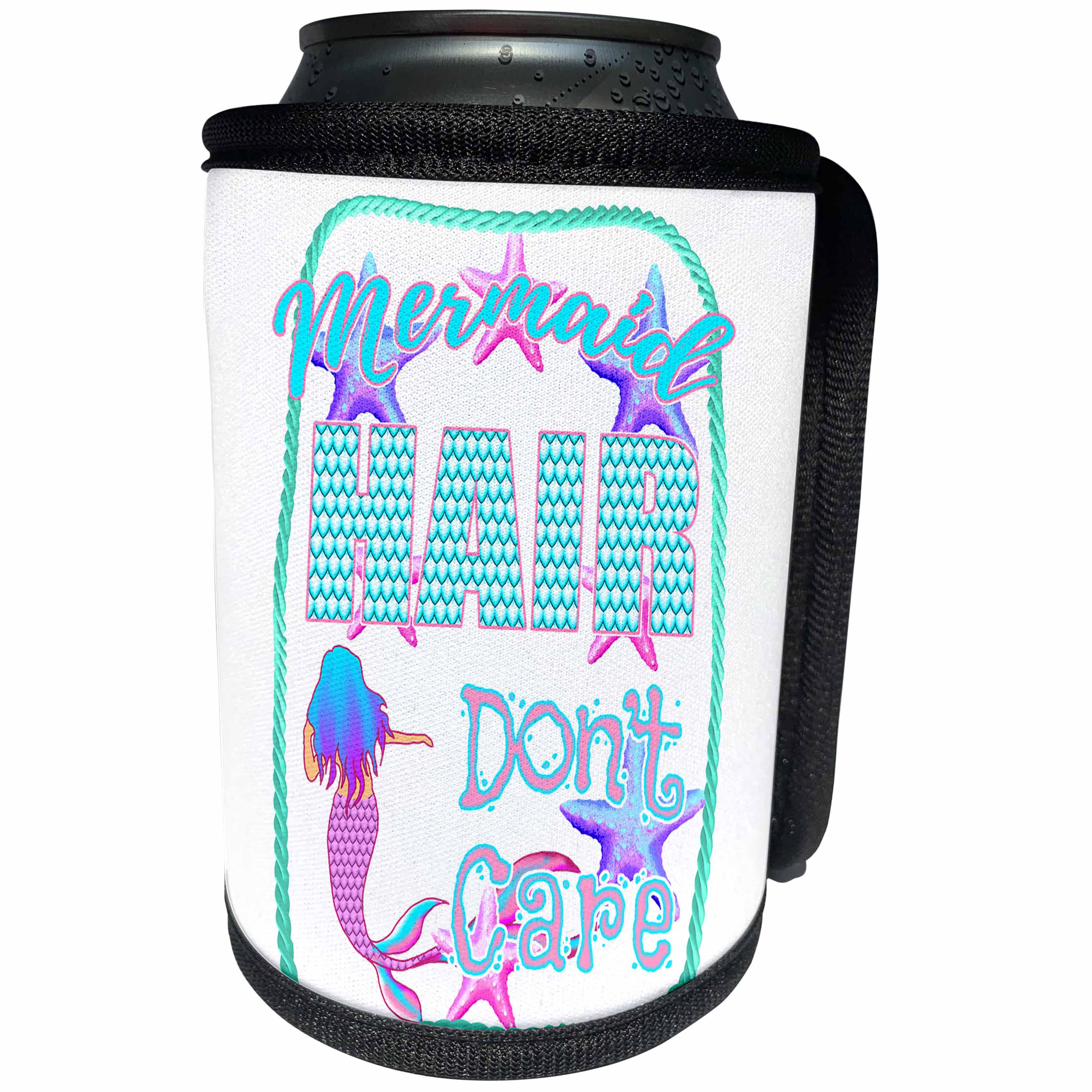 3dRose MacDonald Creative Studios – Beach - Mermaid hair dont care, bright colors for anyone who loves the water. - Can Cooler Bottle Wrap (cc_291894)