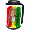 3dRose MacDonald Creative Studios – Jamaica - A Rastafarian lion with dreadlocks and colors of the Jamaican flag. - Can Cooler Bottle Wrap (cc_291899)