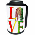 3dRose MacDonald Creative Studios – Jamaica - A Rastafarian lion with dreadlocks and the one love message. - Can Cooler Bottle Wrap (cc_291900)