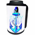 3dRose MacDonald Creative Studios – Nautical - Salty nautical ship anchor and pirate skull in bright coastal colors. - Can Cooler Bottle Wrap (cc_291903)