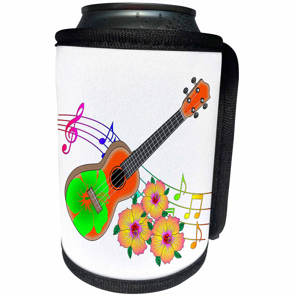 3dRose MacDonald Creative Studios – Hawaii - Tropical Hawaiian ukulele for anyone who loves island music. - Can Cooler Bottle Wrap (cc_291913)