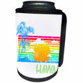 3dRose MacDonald Creative Studios – Hawaii - Retro 80s style colorful Hawaii design of a beach sunset. - Can Cooler Bottle Wrap (cc_291914)