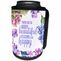 3dRose Uta Naumann Sayings and Typography - Watercolor Flower Hydrangea Typography - So Many Beautiful Things - Can Cooler Bottle Wrap (cc_292169)