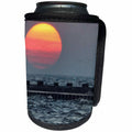 3dRose Dreamscapes by Leslie - Sunset - Beautiful sunset over Lake Michigan in Grand Haven - Can Cooler Bottle Wrap (cc_292180)