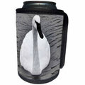 3dRose Dreamscapes by Leslie - Birds - Michigan Trumpeter Swan swimming - Can Cooler Bottle Wrap (cc_292182)