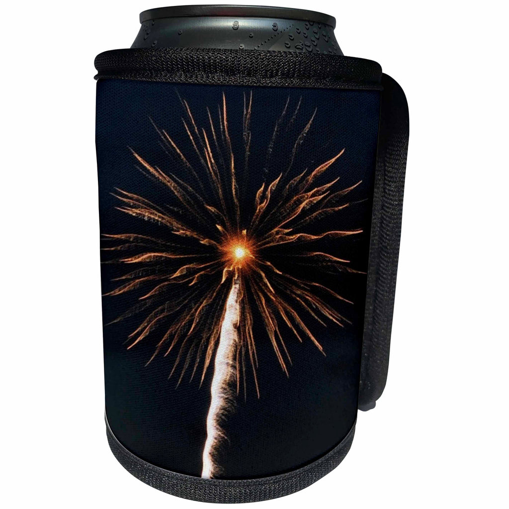 3dRose Dreamscapes by Leslie - Fireworks - Beautiful firework with trail of light - Can Cooler Bottle Wrap (cc_292190)