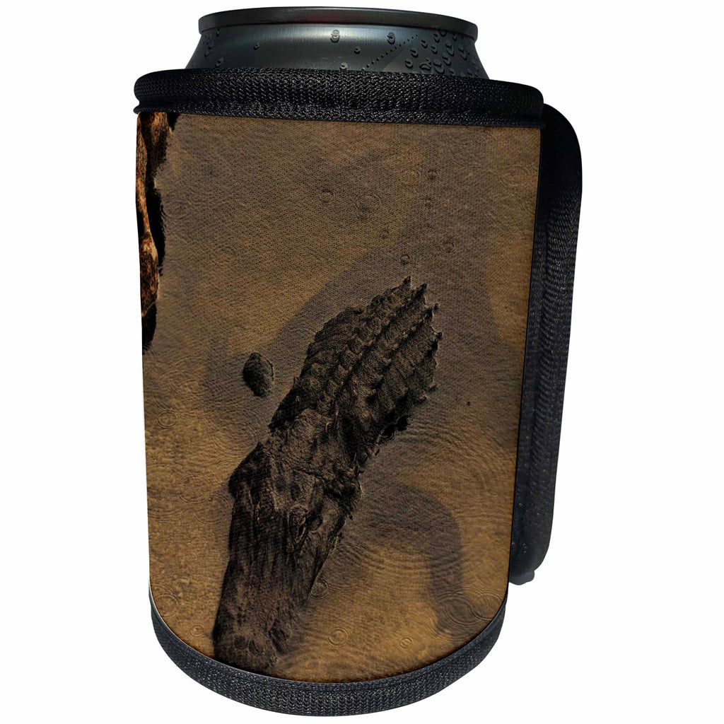 3dRose Dreamscapes by Leslie - Repiles - Alligator chilling in the warm FL Water - Can Cooler Bottle Wrap (cc_292253)
