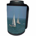 3dRose Dreamscapes by Leslie - Scenery - Sailboats sailing in the ocean - Can Cooler Bottle Wrap (cc_292259)