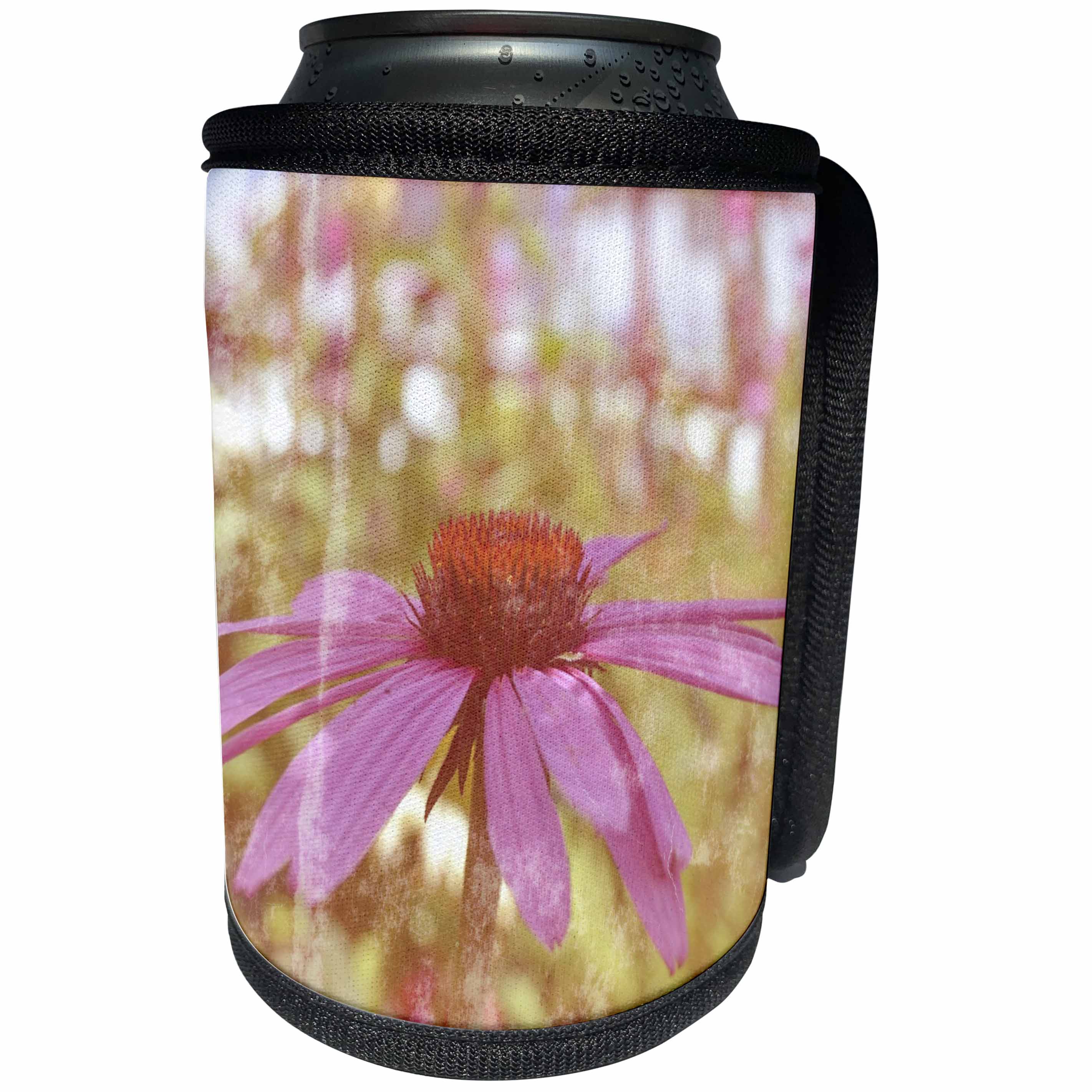 3dRose Patricia Sanders Flowers - Vintage Echinacea Flower Photography - Can Cooler Bottle Wrap (cc_29228)