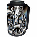 3dRose lens Art by Florene - Fractal Art - Image of Silver Heavy Metal Fractal Chain - Can Cooler Bottle Wrap (cc_292454)