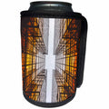 3dRose lens Art by Florene - Fractal Art - Image of Orange Gray And White Architectural Fractal - Can Cooler Bottle Wrap (cc_292460)