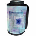 3dRose lens Art by Florene - Fractal Art - Image of Aqua And Blue Square Fractal - Can Cooler Bottle Wrap (cc_292463)