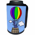 3dRose All Smiles Art - Animals - Cute Funny T-rex Dinosaur in Hot Air Balloon Cartoon - Can Cooler Bottle Wrap (cc_292474)