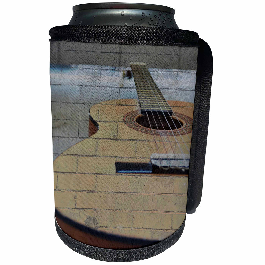 3dRose Patricia Sanders Creations - Guitar Brick Music Instruments - Can Cooler Bottle Wrap (cc_29248)