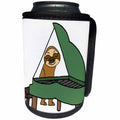 3dRose All Smiles Art - Music - Cute Funny Sloth Playing Piano Cartoon - Can Cooler Bottle Wrap (cc_292493)