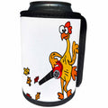 3dRose All Smiles Art - Funny - Cute Funny Unique Rubber Chicken using Leaf Blower - Can Cooler Bottle Wrap (cc_292498)