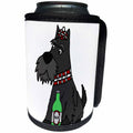 3dRose All Smiles Art - Pets - Cute Funny Scottish Terrier Puppy Dog Drinking Beer - Can Cooler Bottle Wrap (cc_292505)