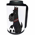 3dRose All Smiles Art - Pets - Cute Funny Scottish Terrier Puppy Dog Playing Soccer - Can Cooler Bottle Wrap (cc_292506)