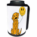 3dRose All Smiles Art - Pets - Cute Funny Golden Retriever Puppy Dog with Smiley Face - Can Cooler Bottle Wrap (cc_292515)