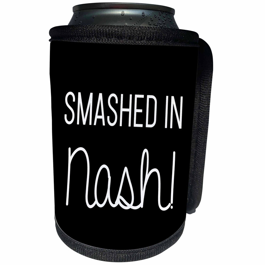 3dRose Tory Anne Collections Quotes - Bachelorette Party Bridesmaid T Shirt Tank Top Smashed In Nashville - Can Cooler Bottle Wrap (cc_292523)