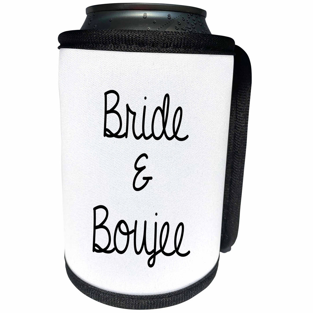 3dRose Tory Anne Collections Quotes - Bachelorette Party Bride T Shirt Tank Top Bride And Boujee - Can Cooler Bottle Wrap (cc_292525)