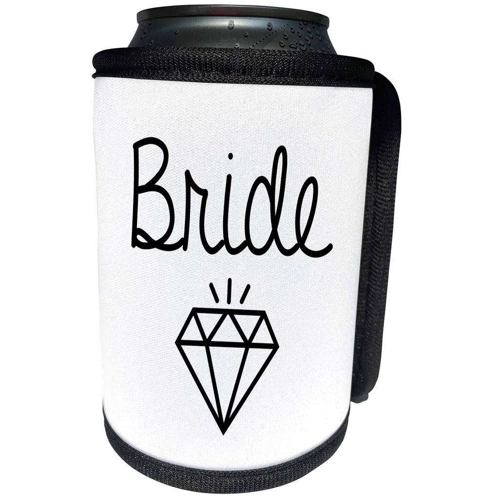 3dRose Tory Anne Collections Quotes - Bachelorette Party Bride T Shirt Tank Top Diamond Squad - Can Cooler Bottle Wrap (cc_292528)