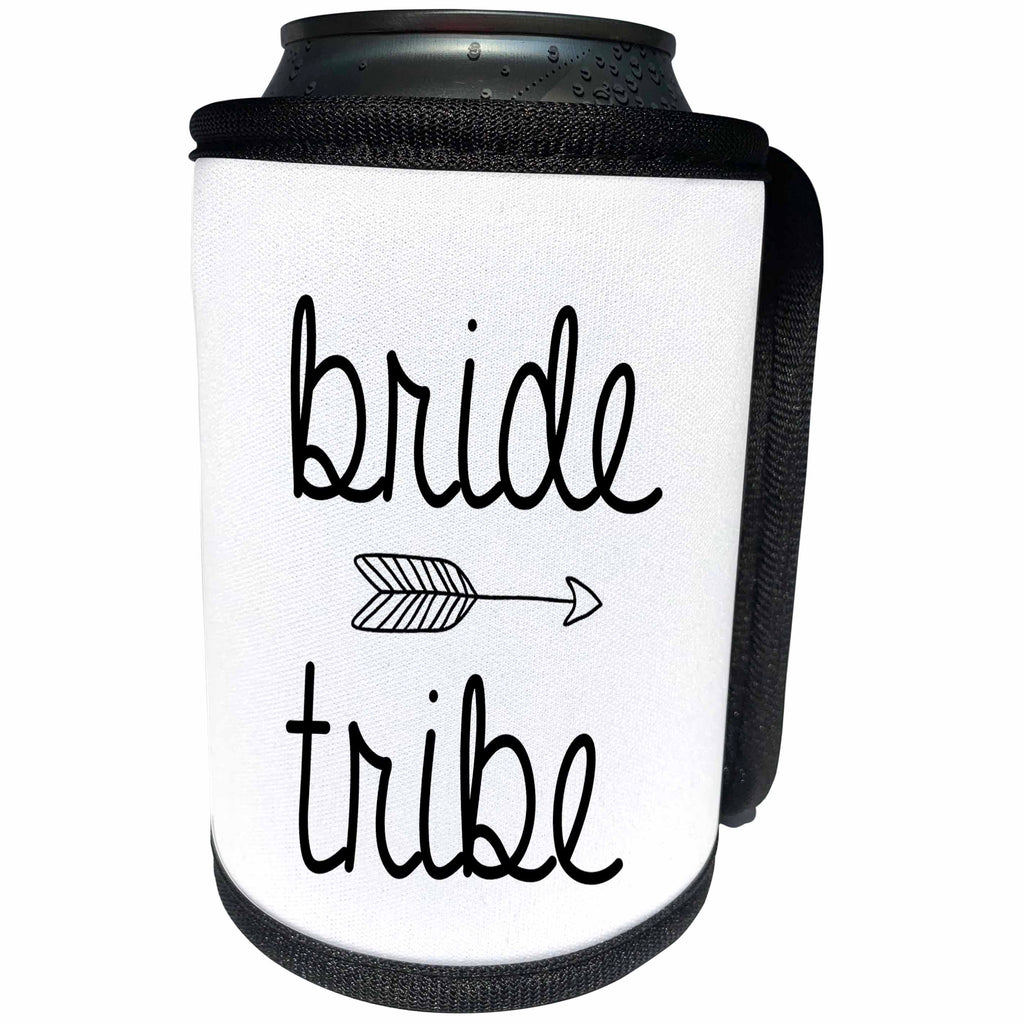 3dRose Tory Anne Collections Quotes - Bachelorette Party Bride Bridesmaid T Shirt Tank Top Bride Tribe Arrow - Can Cooler Bottle Wrap (cc_292530)