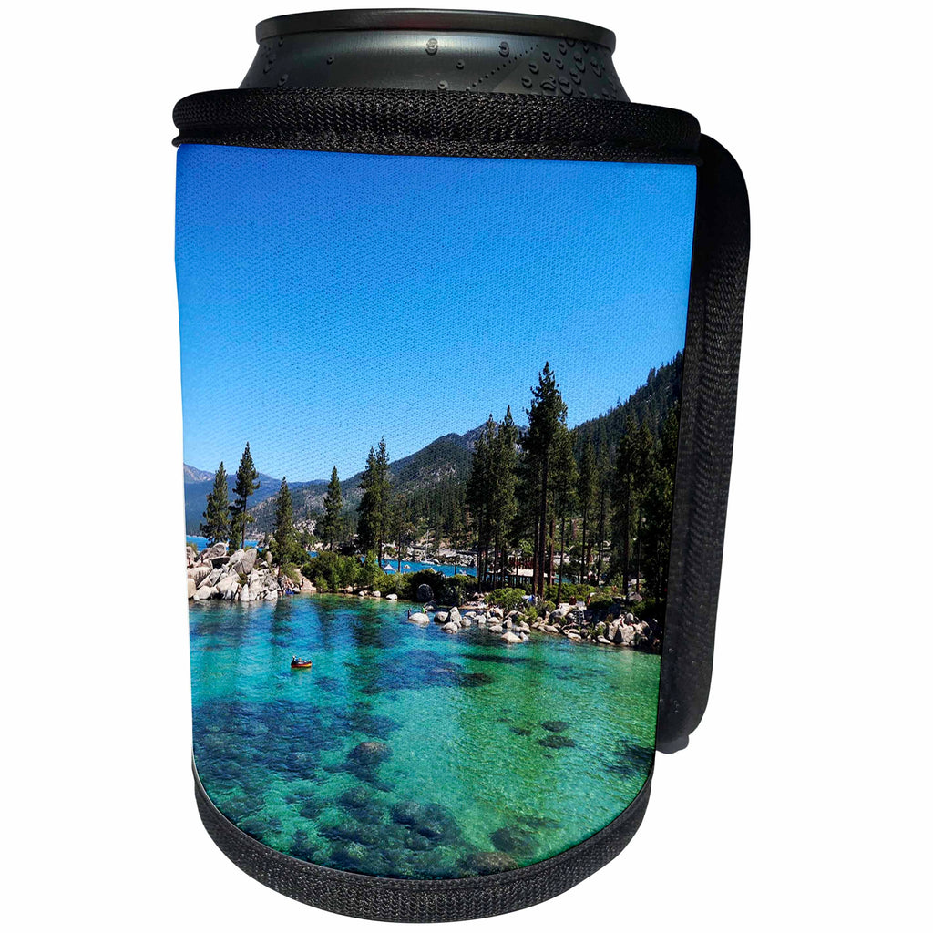 3dRose Lake Tahoe Sand Harbor Beautiful View - Can Cooler Bottle Wrap (cc_292541)