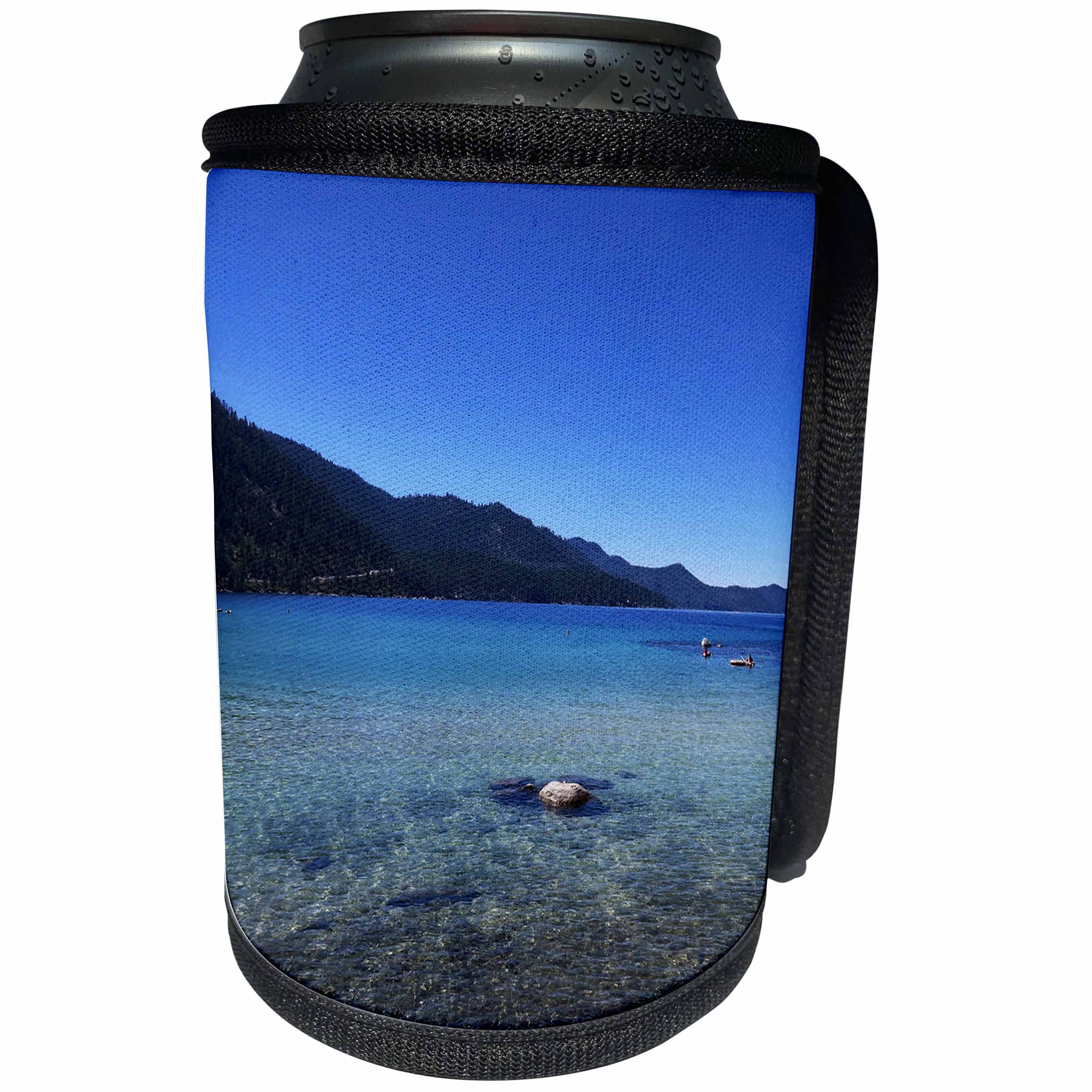 3dRose Tory Anne Collections Photography - Lake Tahoe Blue Sky Rocks Beautiful View - Can Cooler Bottle Wrap (cc_292548)