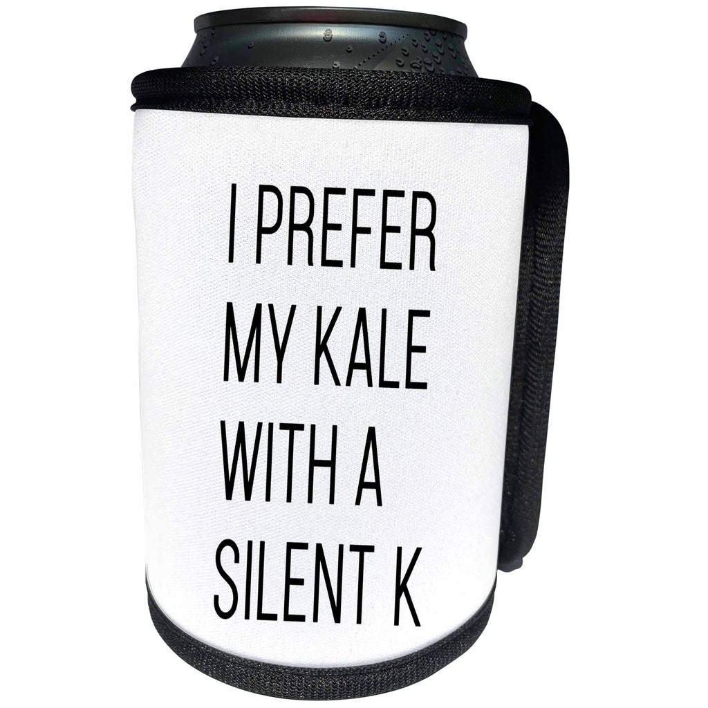 3dRose Tory Anne Collections Quotes - I Prefer My Kale With A Silent K - Can Cooler Bottle Wrap (cc_292554)