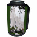 3dRose Jos Fauxtographee- Temple Brigham City Utah - The Brigham City LDS Temple with Green sides in a grain texture - Can Cooler Bottle Wrap (cc_292572)