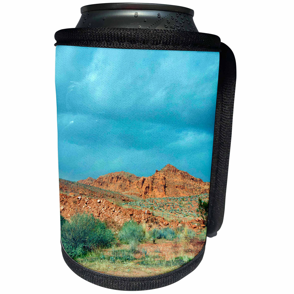 3dRose Jos Fauxtographee- Southern Utah - A beautfiul landscape in Southern Utah with cloudy skies - Can Cooler Bottle Wrap (cc_292575)