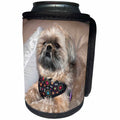 3dRose Jos Fauxtographee- Shih Tzu with Harness - A Shih Tzu Doggie with a cute harness - Can Cooler Bottle Wrap (cc_292576)