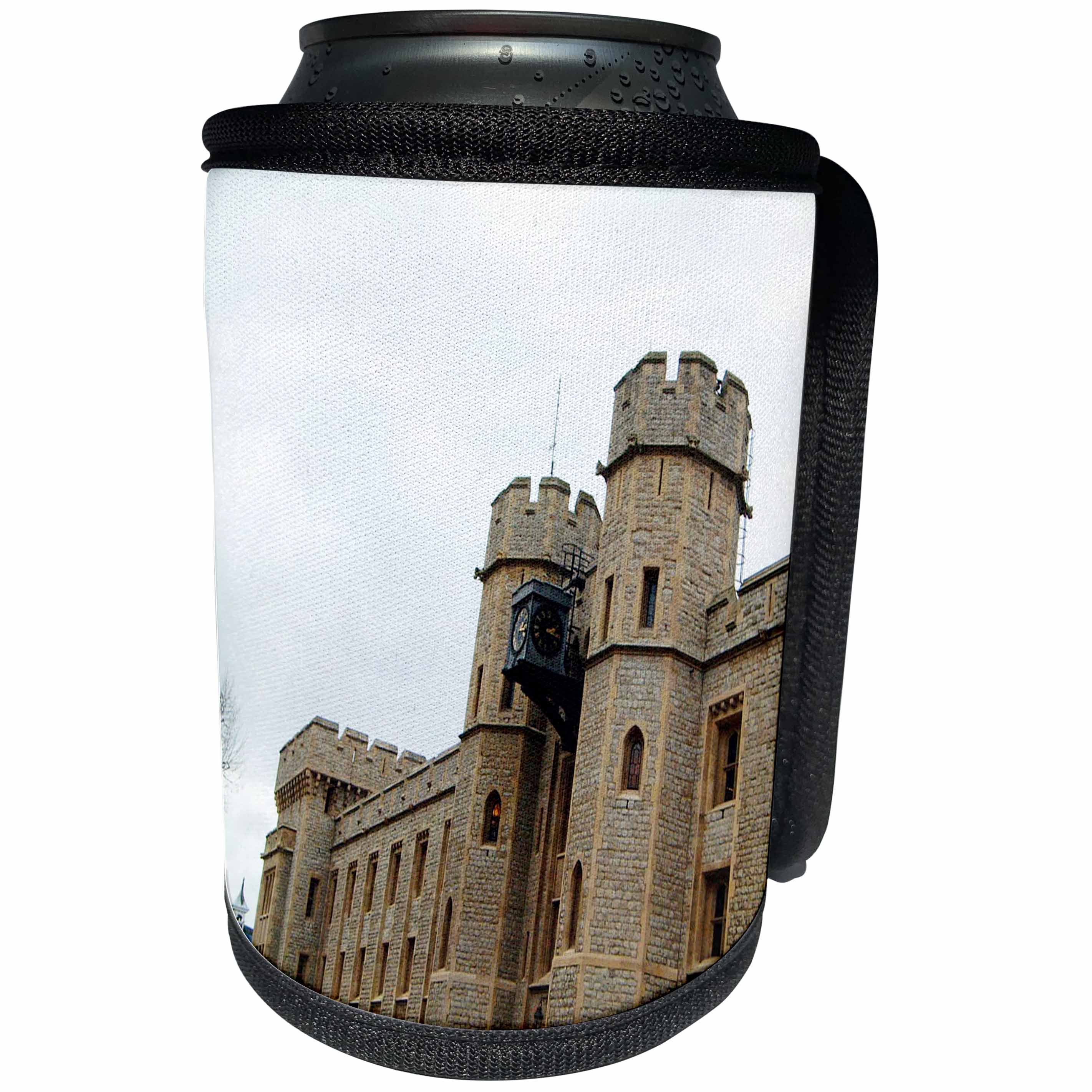 3dRose Jos Fauxtographee- LondonTower - The London Tower taken from a side view with Castle Details - Can Cooler Bottle Wrap (cc_292580)