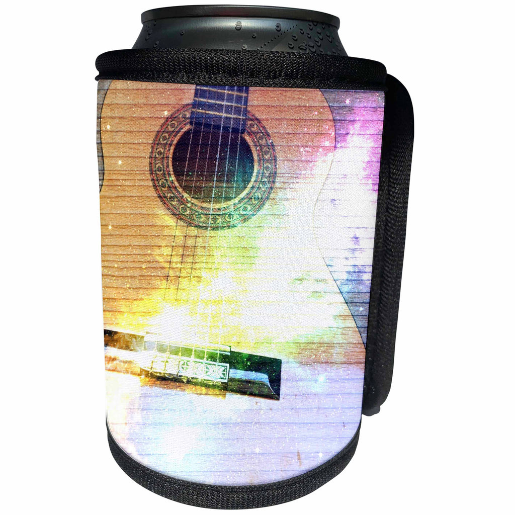 3dRose Patricia Sanders Creations - Galaxy Guitar Art Music Instruments - Can Cooler Bottle Wrap (cc_29261)