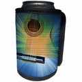 3dRose Patricia Sanders Creations - Blue and Green Cosmic Guitar Music - Can Cooler Bottle Wrap (cc_29262)