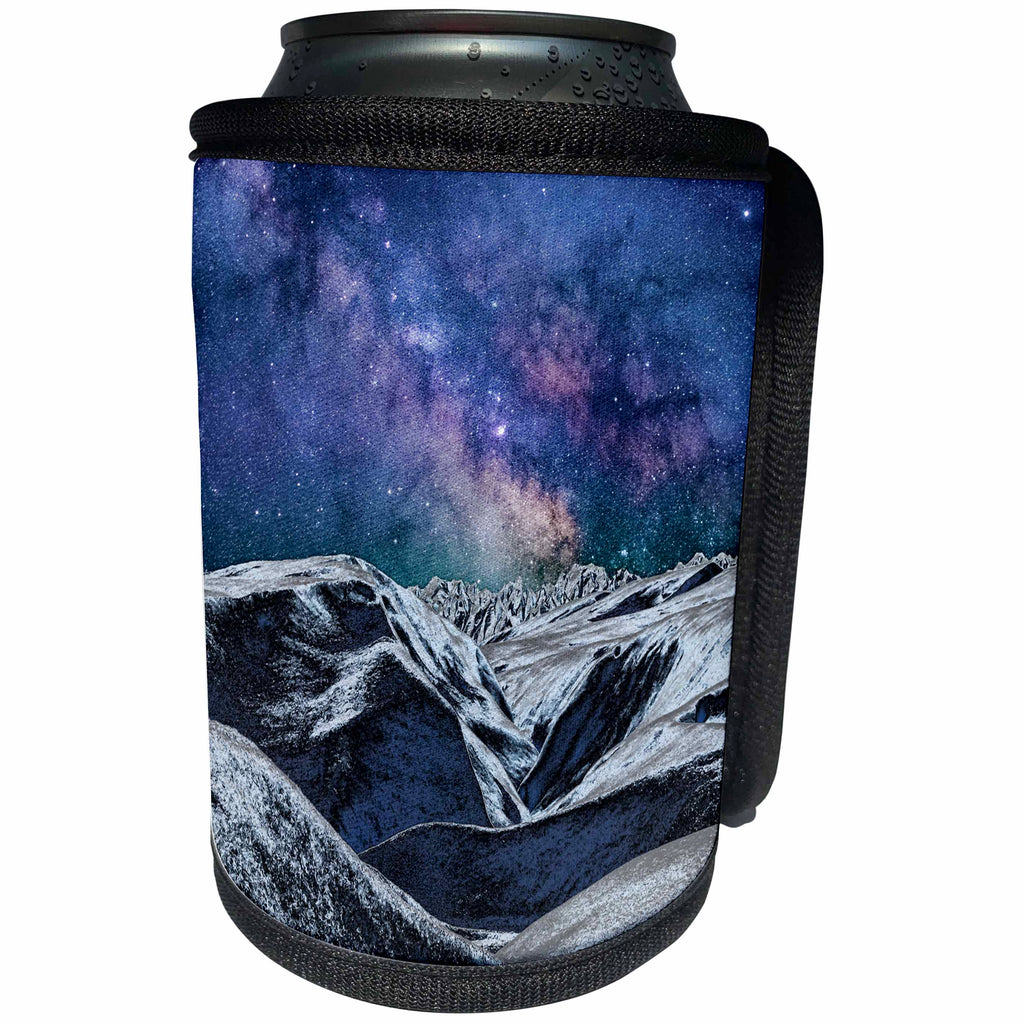 3dRose Perkins Designs - Space - mysterious science fiction landscape of planet in space with many stars - Can Cooler Bottle Wrap (cc_292620)