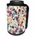 3dRose Perkins Designs - Abstract - abstract quilted style of graphic design with texture, colors and geometry - Can Cooler Bottle Wrap (cc_292628)