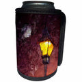 3dRose Perkins Designs - Cities And Structures - digital painting of bright lamp at night outdoors with full moon in sky - Can Cooler Bottle Wrap (cc_292633)