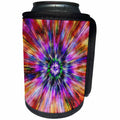 3dRose Perkins Designs - Abstract - vibrant orange, pink and purple watercolor tie dye design from center - Can Cooler Bottle Wrap (cc_292634)