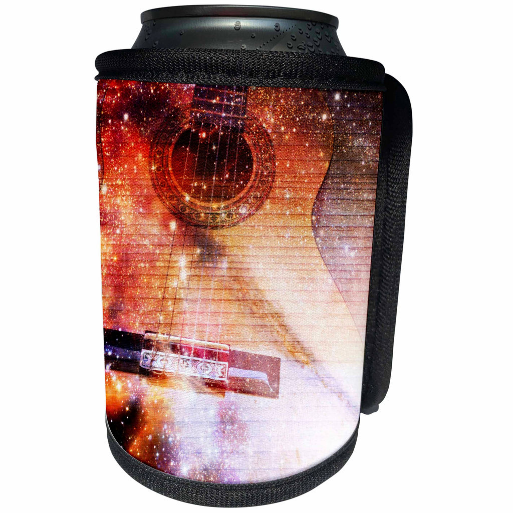 3dRose Patricia Sanders Creations - Music of the Universe Guitars Music - Can Cooler Bottle Wrap (cc_29264)