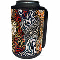 3dRose Perkins Designs - Animals - orange, black, red, and white tiger stripe abstract digital artwork - Can Cooler Bottle Wrap (cc_292642)