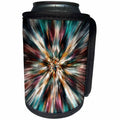 3dRose Perkins Designs - Graphic Design - earth tones starburst tie dye design with grunge texture from center - Can Cooler Bottle Wrap (cc_292644)