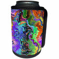 3dRose Perkins Designs - Abstract - colorful chaotic configuration of swirling lines and shapes randomly - Can Cooler Bottle Wrap (cc_292649)